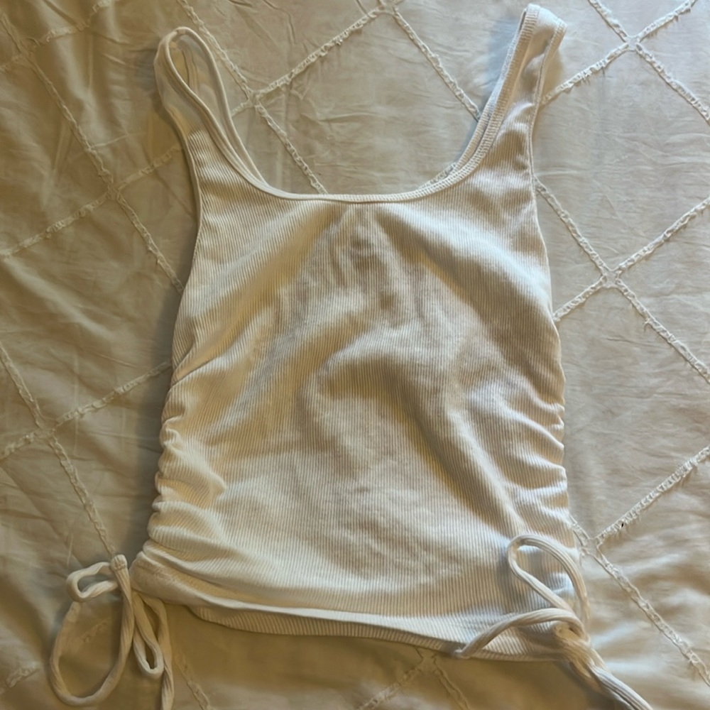 White Hollister tank top with ties